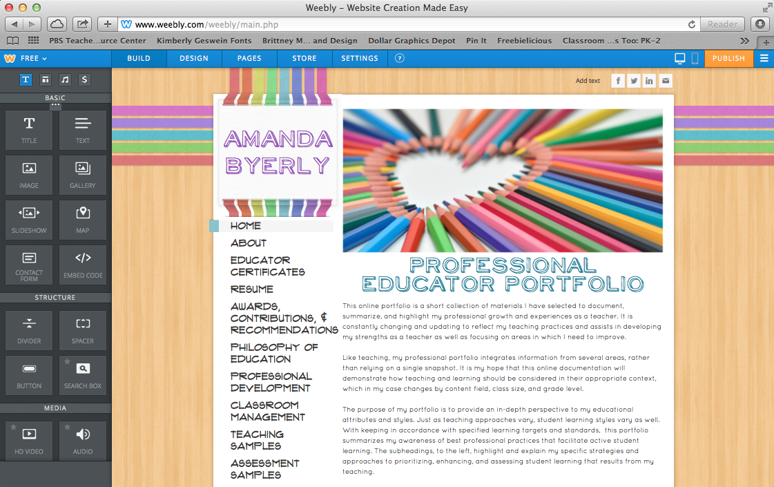 the Take Home Teacher Online Teacher Portfolio
