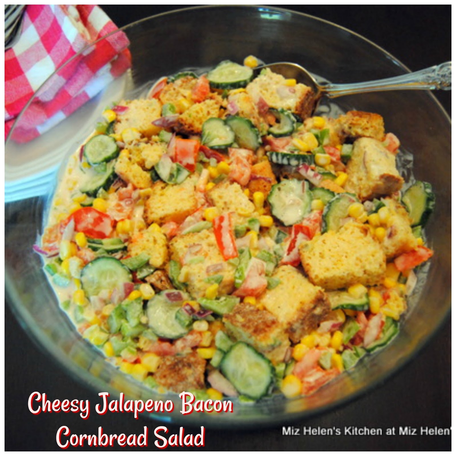 Cheesy Jalapeno Bacon Cornbread Salad