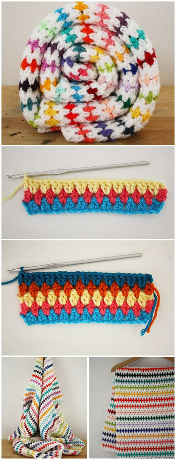 Diamond Stitch Blanket Crochet Pattern
