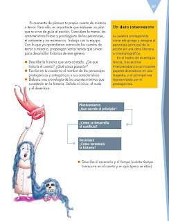 Apoyo Primaria Español 6to Grado Bloque II Lección 5 Escribir cuentos de terror o misterio para su publicación 