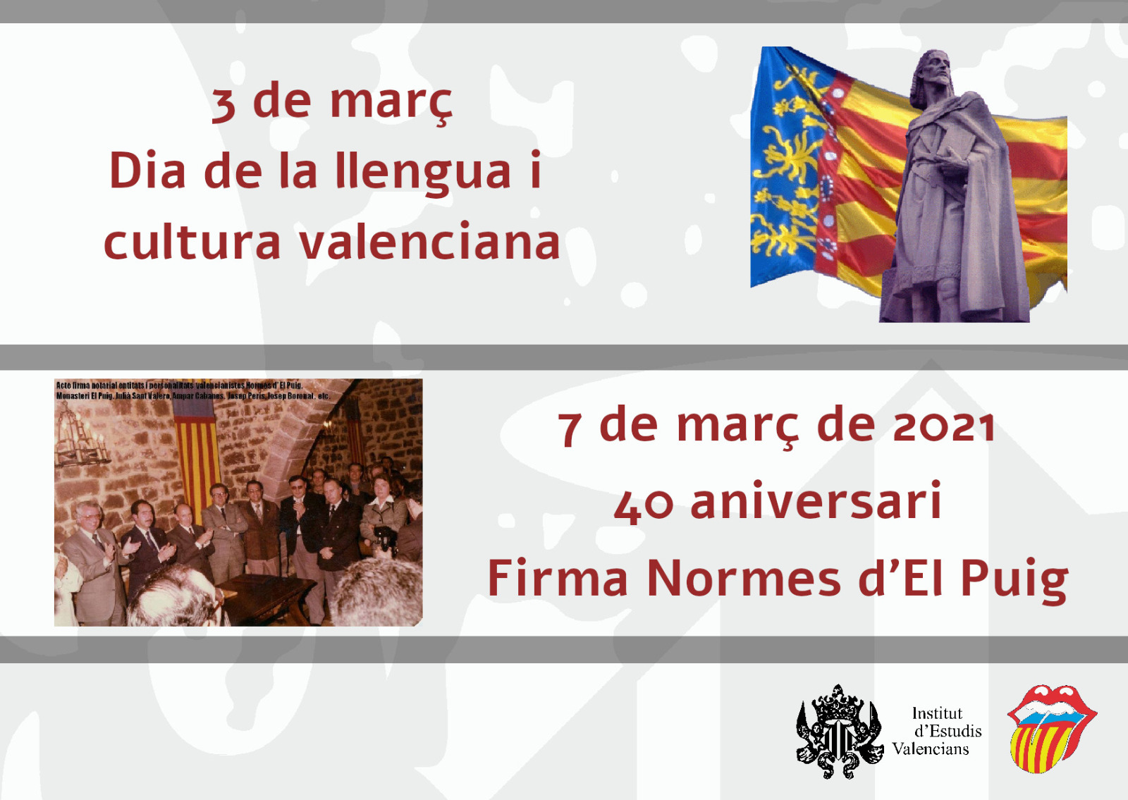 HUI DIMECRES, DIA 3 DE MARÇ, ES COMMEMORA EL DIA DE LA LLENGUA I CULTURA VALENCIANA