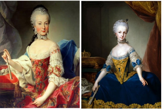 Слева: Мария-Амалия, самая непокорная из дочерей Марии-Терезии. Считалась в семье Золушкой