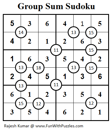 Group Sum Sudoku (Mini Sudoku Series #22) Solution