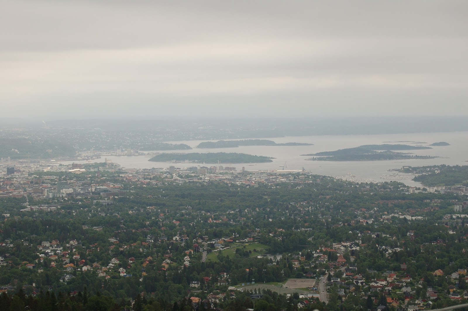 Holmenkollen, widok na Oslo, Norwegia