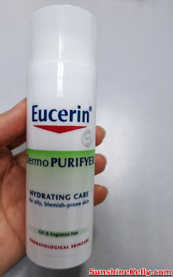 skincare, eucerin, pimples oily combination skin, review, Eucerin DermoPURIFYER Hydrating Care