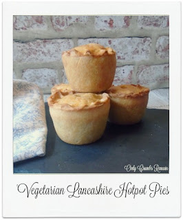 Vegetarian Lancashire HotPot Pies with Hotwater Crust Pastry. These individual vegetarian pies are inspired by the Lancashire hotpot. (GBBO 2016 inspired) These individual vegetarian pies are inspired by the Lancashire hotpot. The straightforward hotwater crust pastry is filled with layers of potato, quorn and carrot & swede mash.