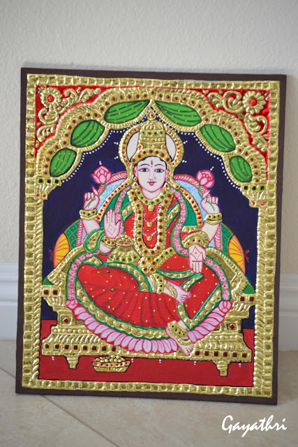 Dhanalakshmi Tanjore painting  decorative indian painting 