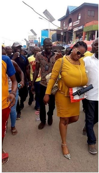 End Time Boobs! Woman with a Very Huge Chest Causes Commotion in Lagos (Photos)
