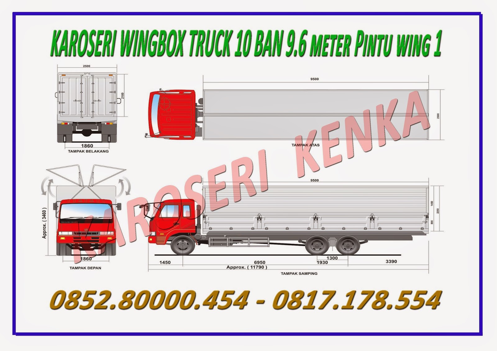 KAROSERI WINGBOX dan DIMENSI UKURAN >> KAROSERI KENKA