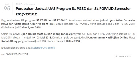 Soal Ujian Tugas Akhir Program Pgsd Ut