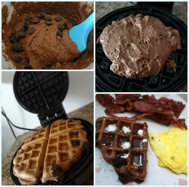 Whole Wheat Double Chocolate Chip Waffles