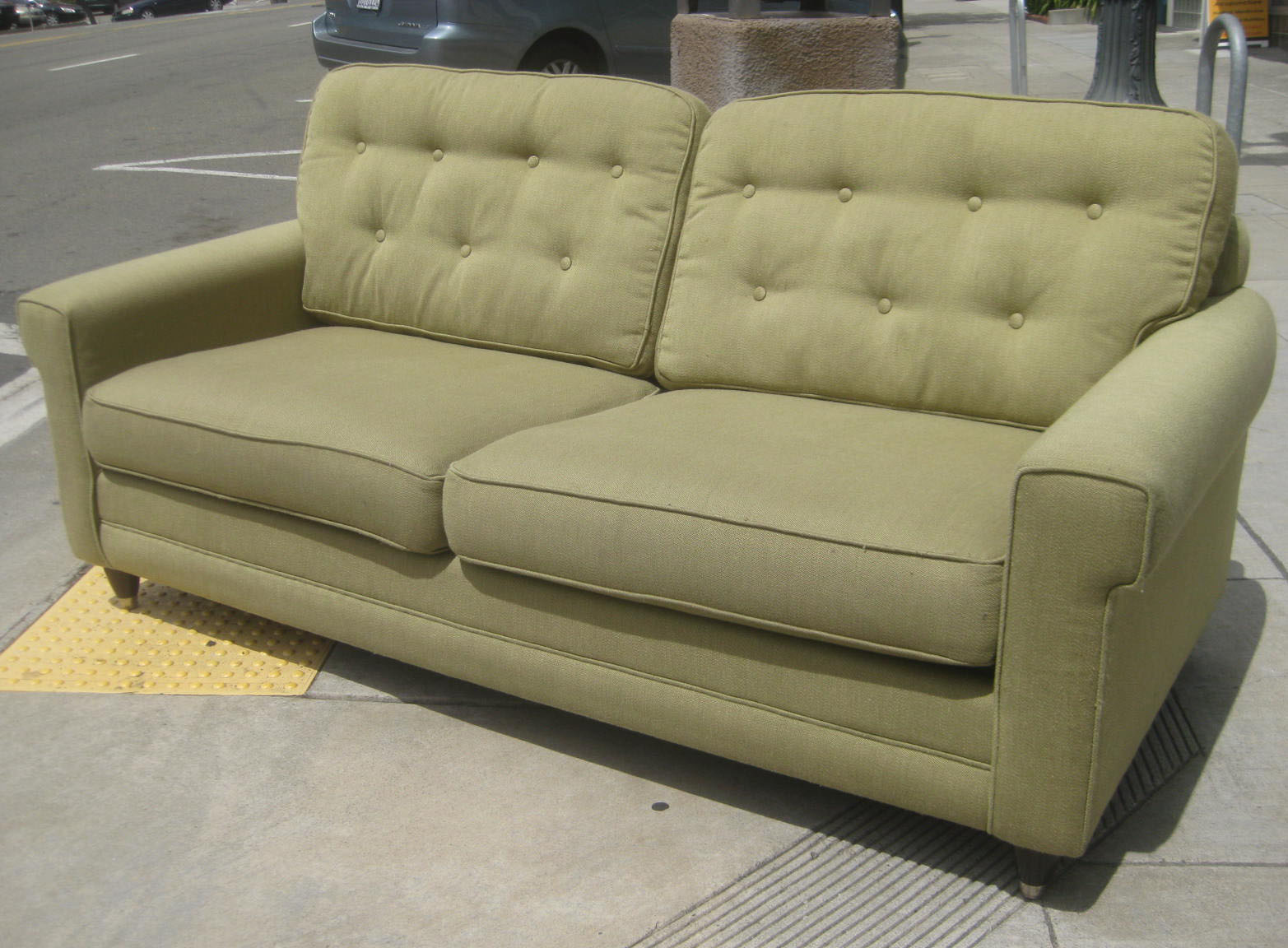 UHURU FURNITURE & COLLECTIBLES SOLD Olive Green Sofa 160