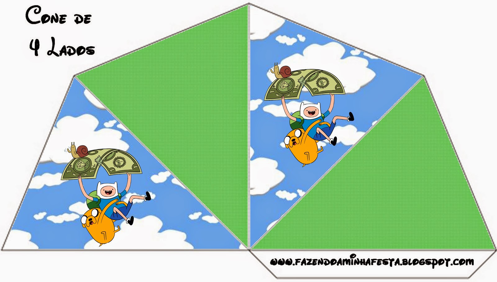 Hora de Aventuras: Imprimibles Gratis para Fiestas. Para conos = cucuruchos.