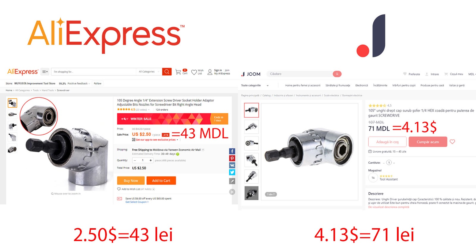 Instrumente de pe Joom sau Aliexpress. Aliexpress vs Joom care-i mai bun. Top magazine online