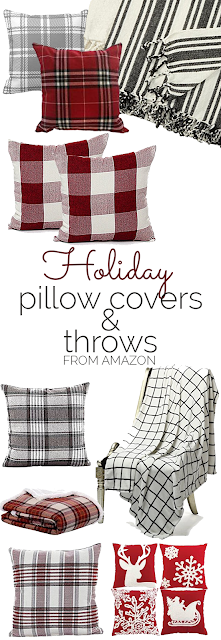 Cute holiday or Christmas pillow covers and throws! Great gift ideas!