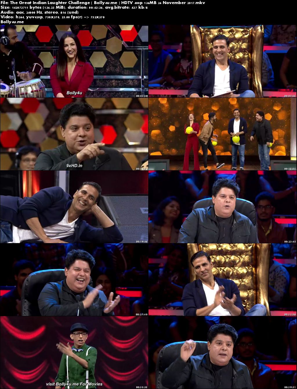 The Great Indian Laughter Challenge HDTV 480p 130MB 26 November 2017 Download