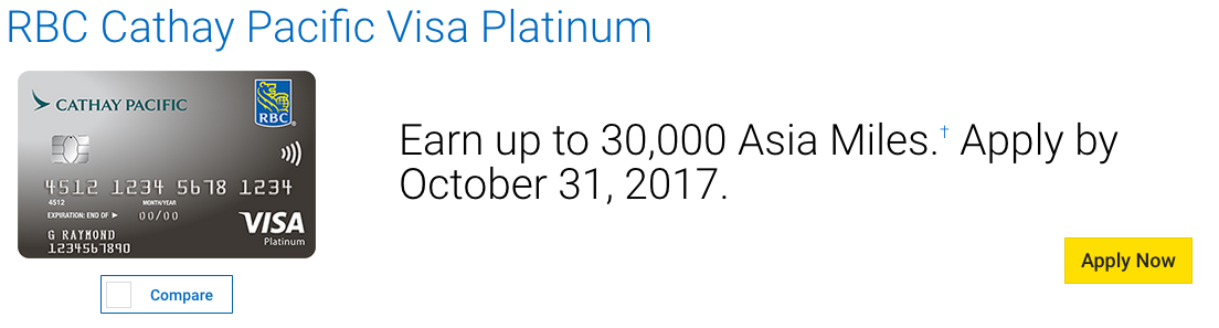 RBC Cathay Pacific Visa Platinum card sign up bonus