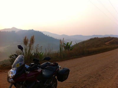 Dirt roads in North Thailand Motorbike riding in North Thailand