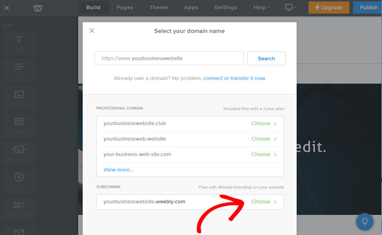 Pilih sub domain gratis Pilih sub domain gratis