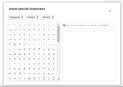Menu Smile Blogger - Insert special character