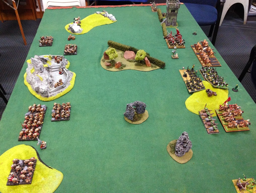 The Gamer's Table Late War game, Kings of War game and, an idea