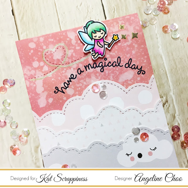 ScrappyScrappy: Magical Fairy card with Kat Scrappiness #scrappyscrappy #katscrappiness #lawnfawn #timholtz #diecut #oxideink #fairyfriends #puffyclouds #cratepaper #littleyou #stitchedtrails #card #cardmaking #craft #crafting #scrapbooking #stamp #stamping #sequin