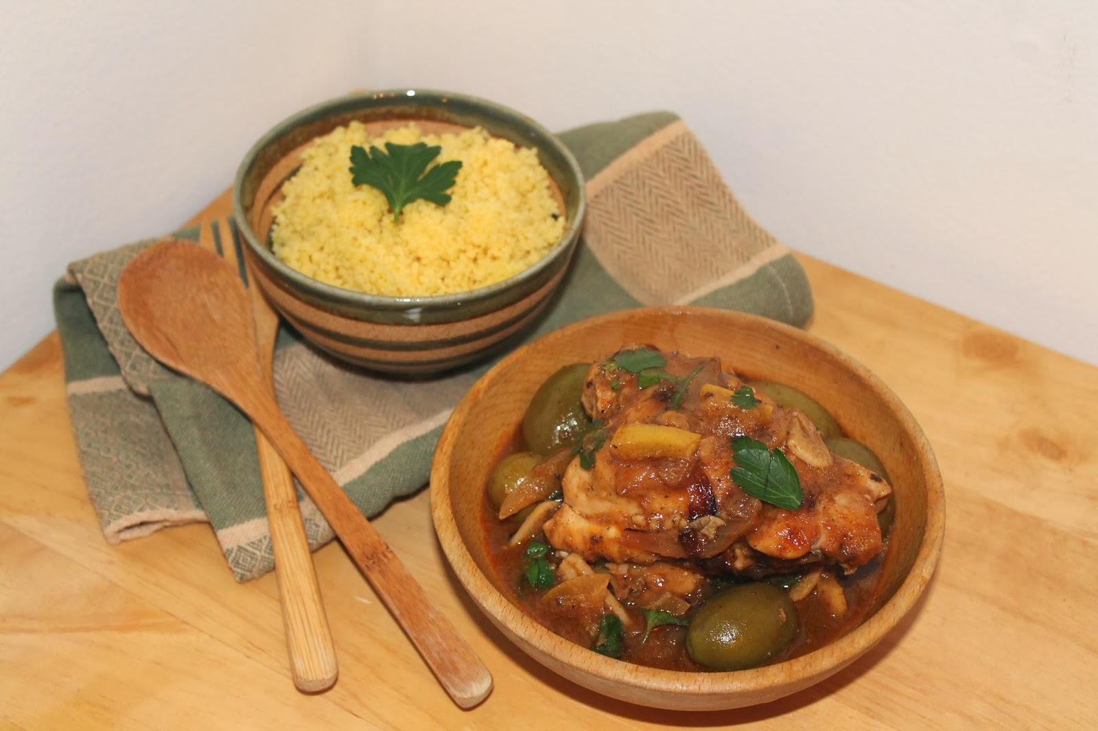 Savory Moments Chicken with preserved lemons, olives, and saffron couscous