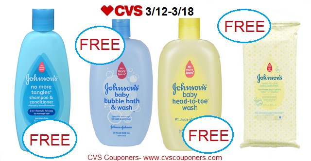 cvs couponers free johnson s baby hair care cleansing cloths