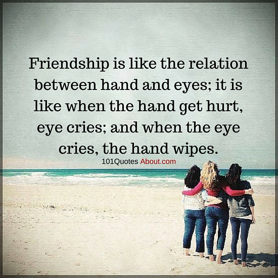 Friendship is like the relation between hand and eyes - Friendship