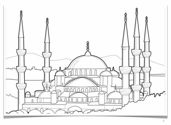  Gambar  Mewarnai Masjid  Terbaru gambarcoloring