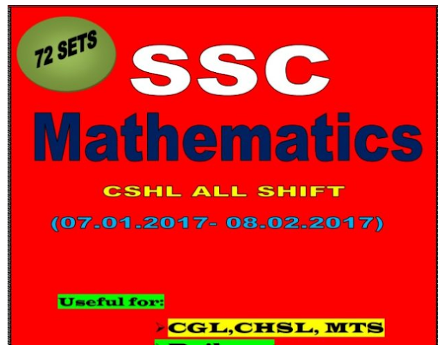 SSC Mathematics 72 Sets Previous Year Questions PDF Download