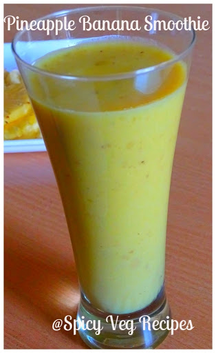 Banana, Beverages, Fusion, Pineapple, Smoothie,Pineapple Banana Smoothie Recipe, Pineapple Banana Smoothie, How to make Pineapple Banana Smoothie, Banan, pine apple