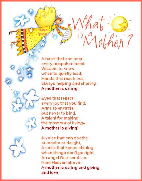 Gallery For > Mother Day Poems For Kids