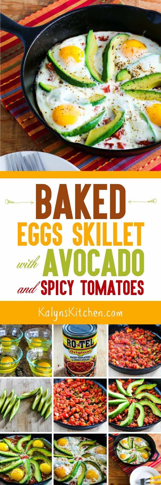 Baked Eggs Skillet with Avocado and Spicy Tomatoes Kalyn's Kitchen