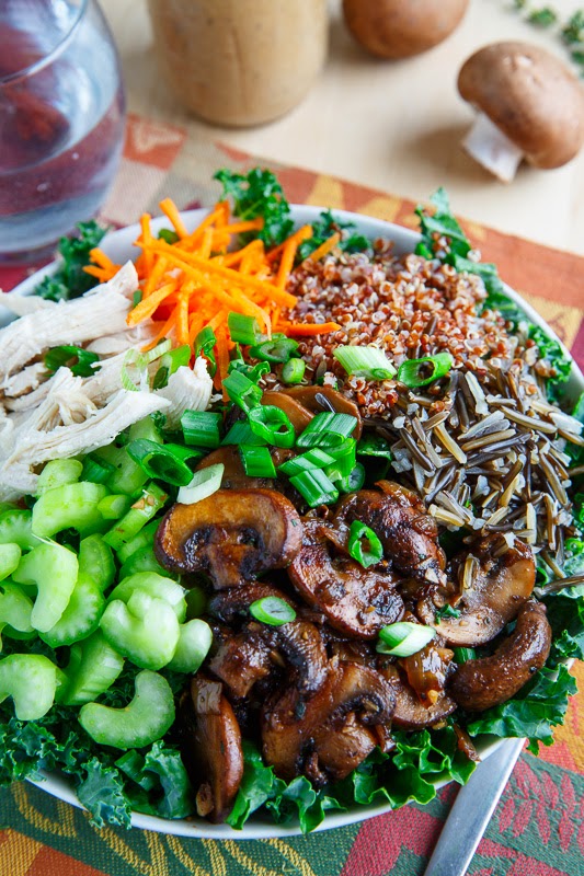 Chicken and Wild Rice Kale Salad in a Creamy Asiago Balsamic Dressing Chicken and Wild Rice Kale Salad in a Creamy Asiago Balsamic Dressing