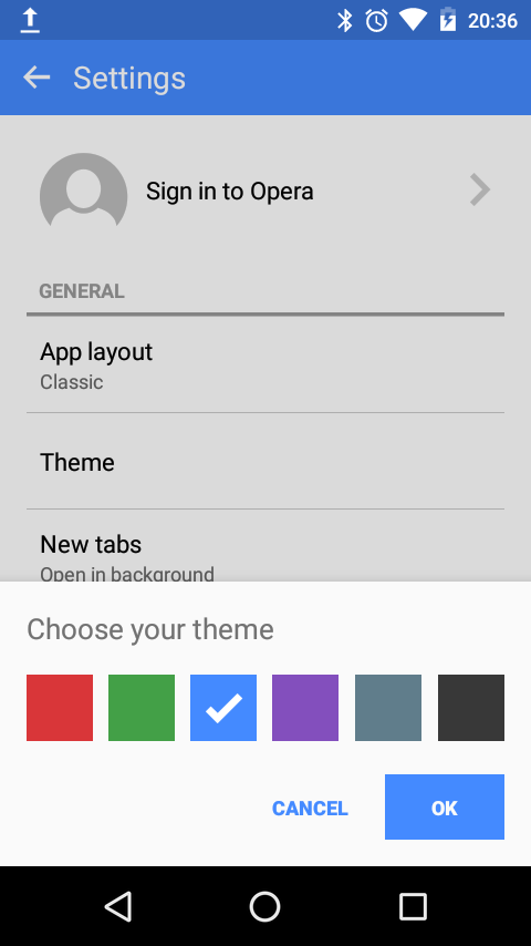 Cara Mengubah Warna Tema Opera Mini Android