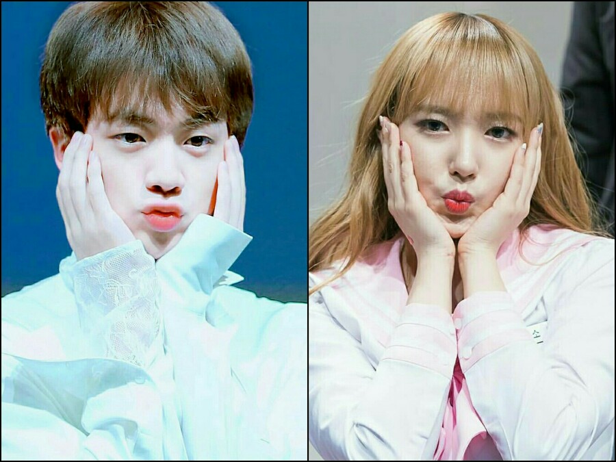 Jin BTS and Cheng Xiao Cosmic Girls WJSN (JinXiao Moment