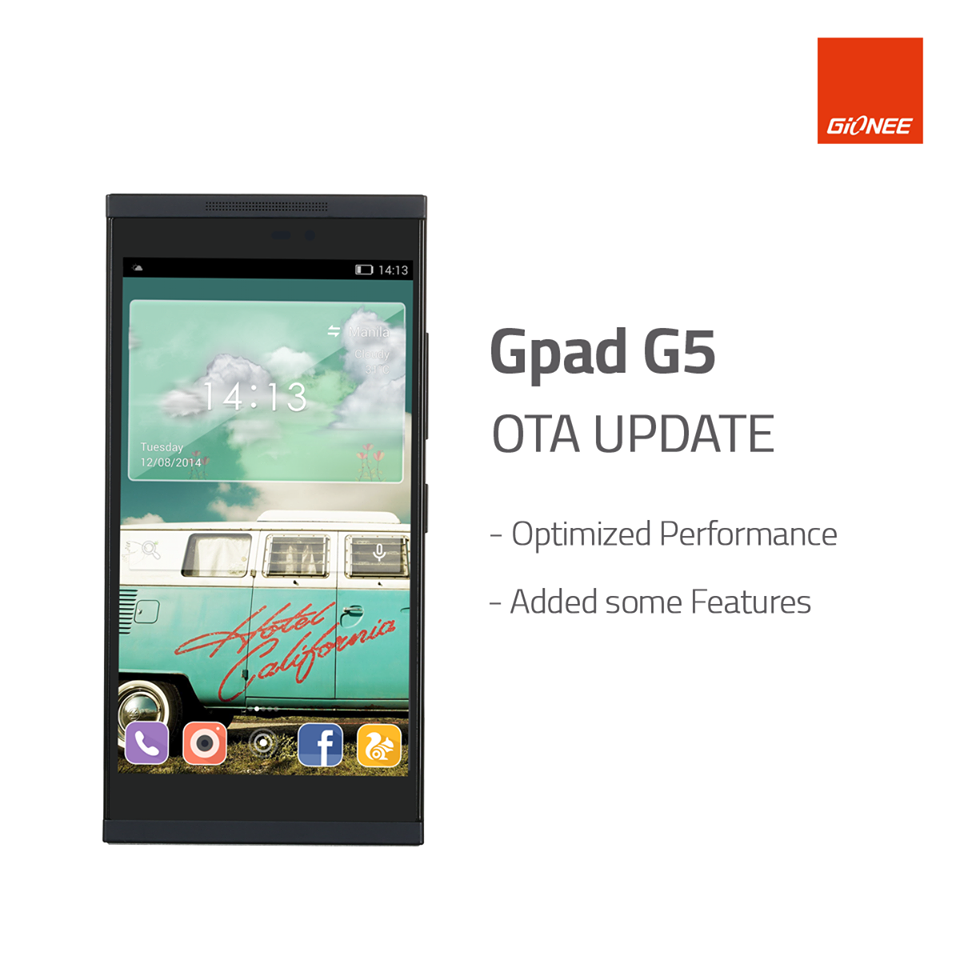 Gionee GPad G5 Software Update