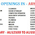 URGENT OPENINGS - AUSTRALIA