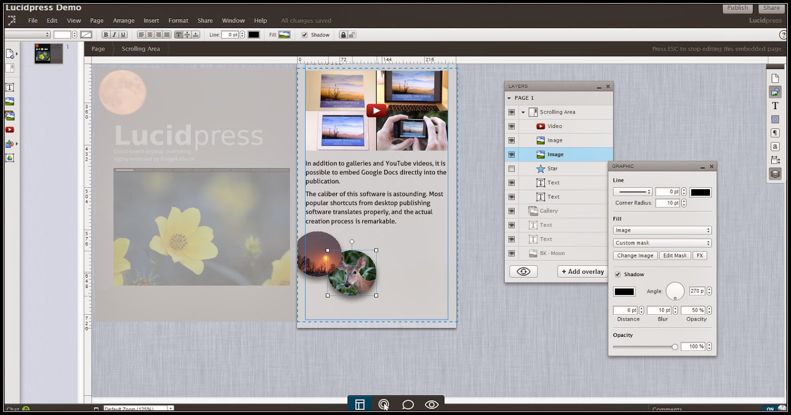 Snagit of Lucidpress in action. Snagit of Lucidpress in action.