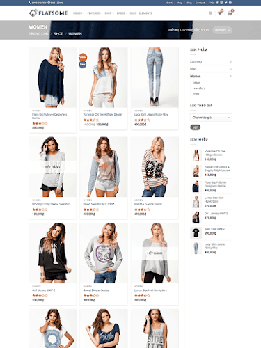 Mẫu giao diện bán hàng Flatsome Classic Shop