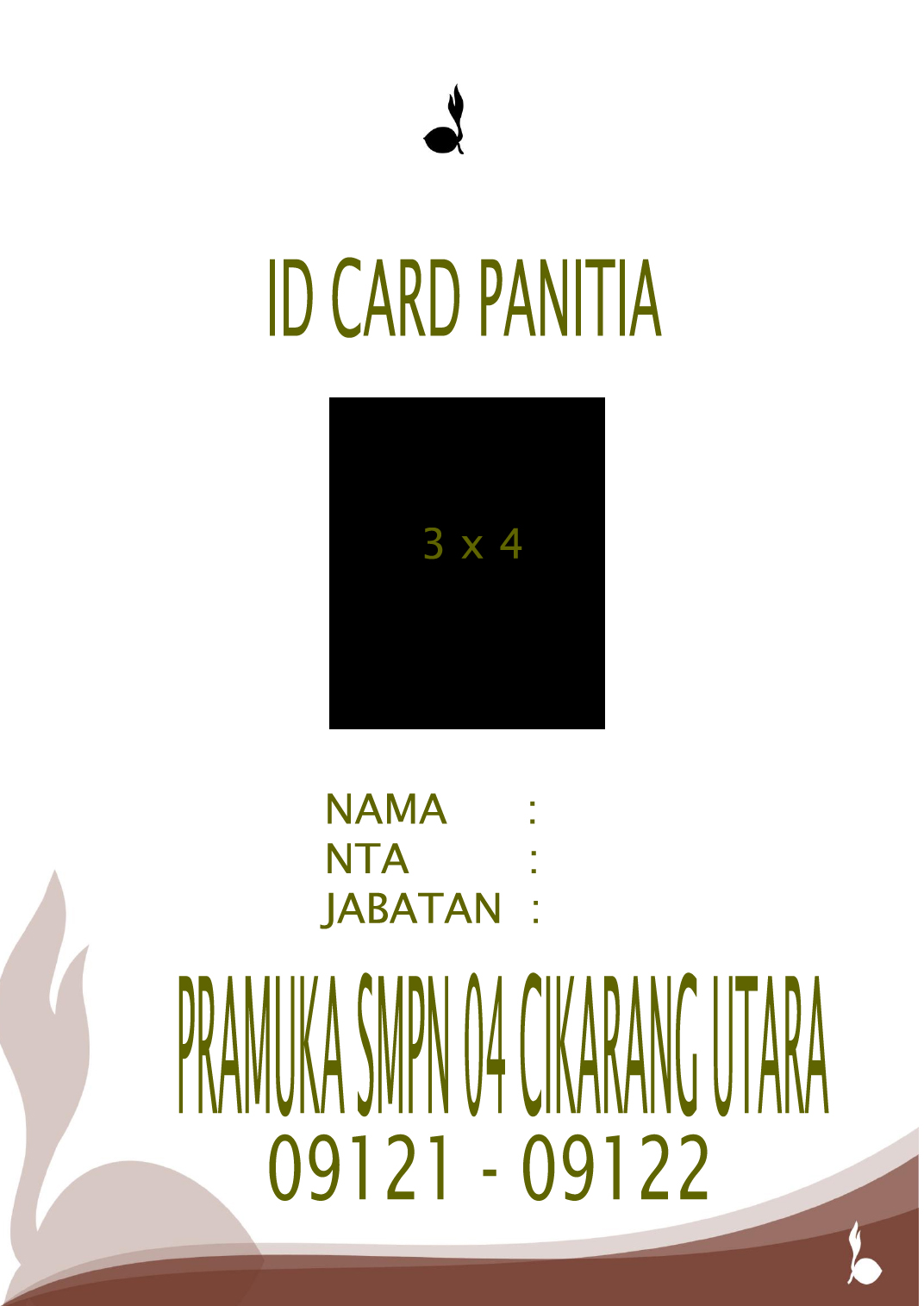 SCOUT OF PATRA contoh bentuk id card peserta dan panitia