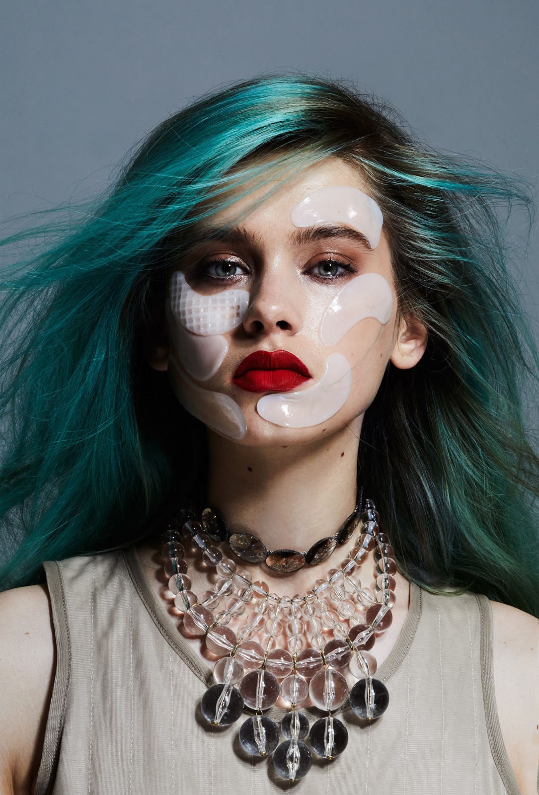 Japanese Korean Face Mask Beauty Editorial Photo Shoot 24 Karat Gold