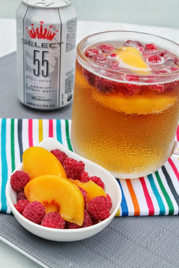 Peach Raspberry Beer - Perfect summer drink with just a few ingredients! | WhatchaMakinNow.com