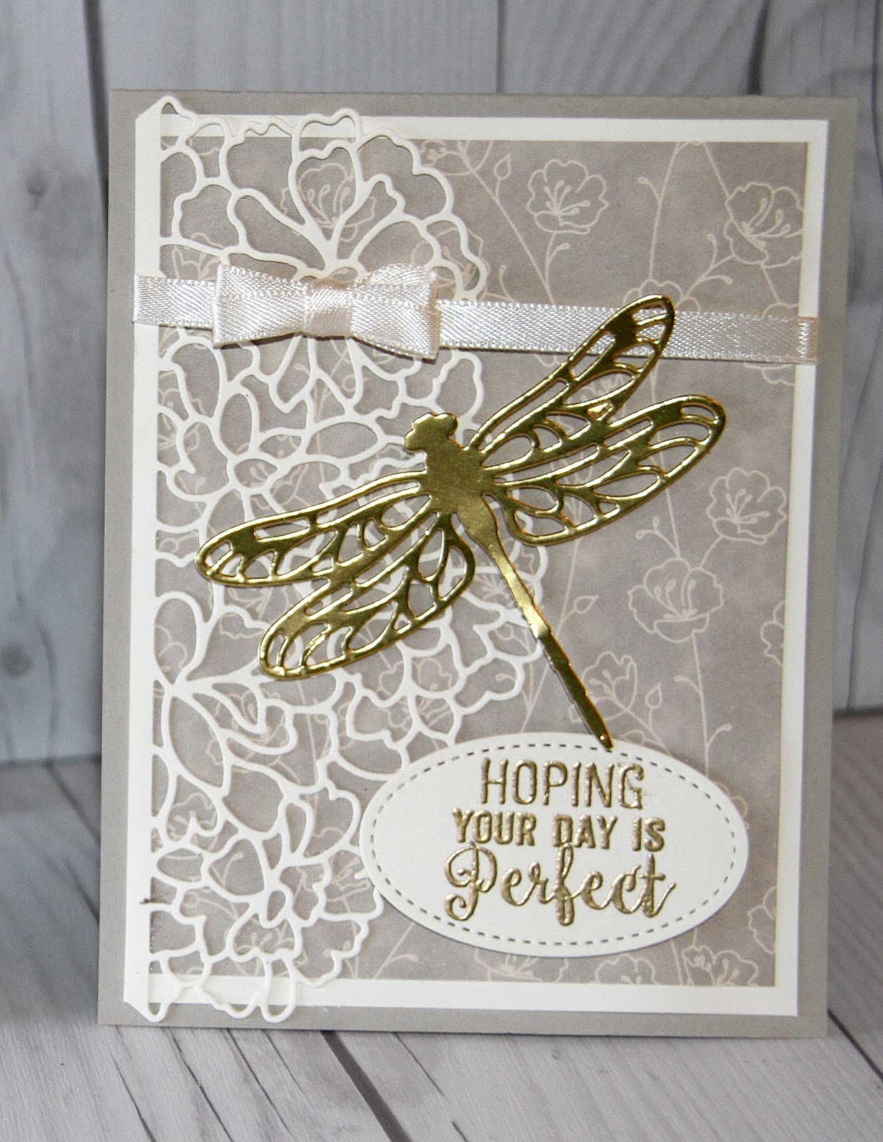 golden dragonfly dreams with stampin' up dies stamped