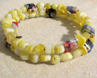 Physics science sciart speed of light jewelry nerdy yellow glass bacelet