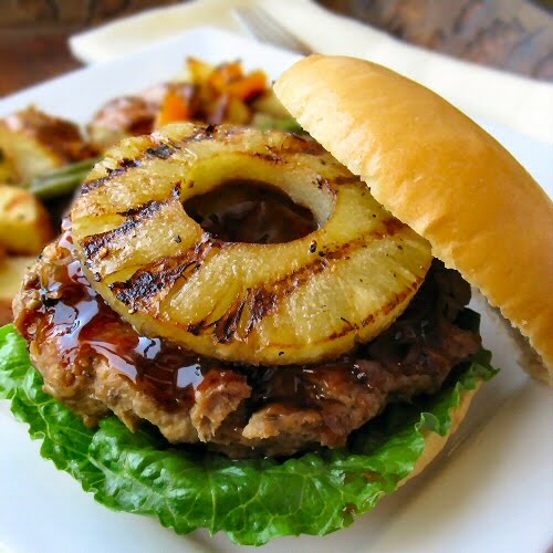 Teriyaki Turkey Burgers With Grilled Sesame Pineapple Is Yummy