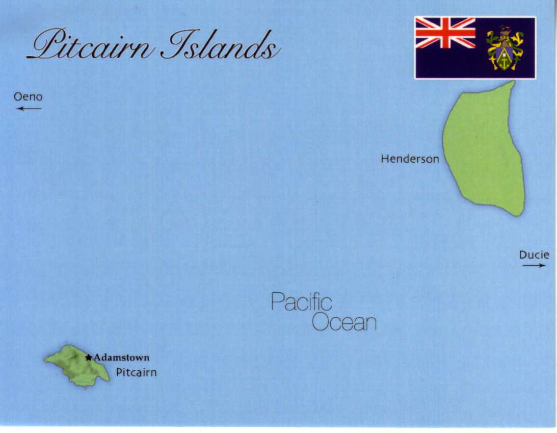 Mapas das Ilhas Pitcairn | Reino Unido