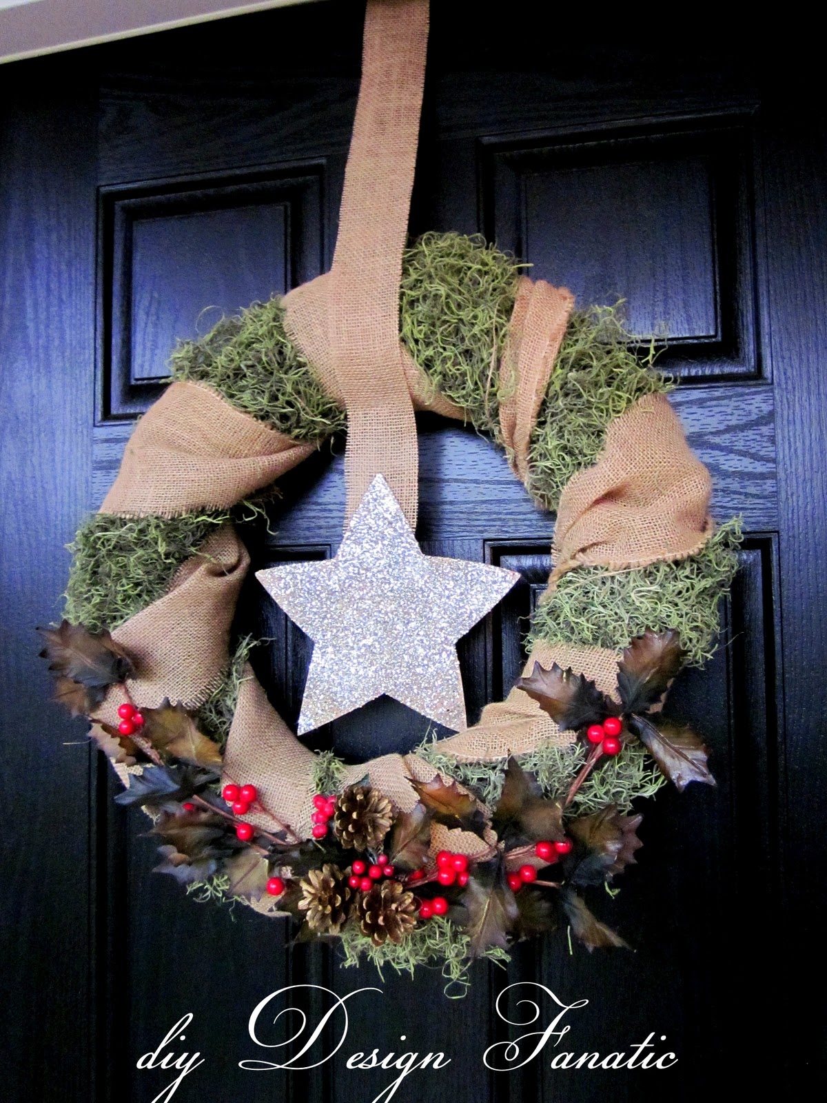 diy Design Fanatic Christmas Wreath and Front Door