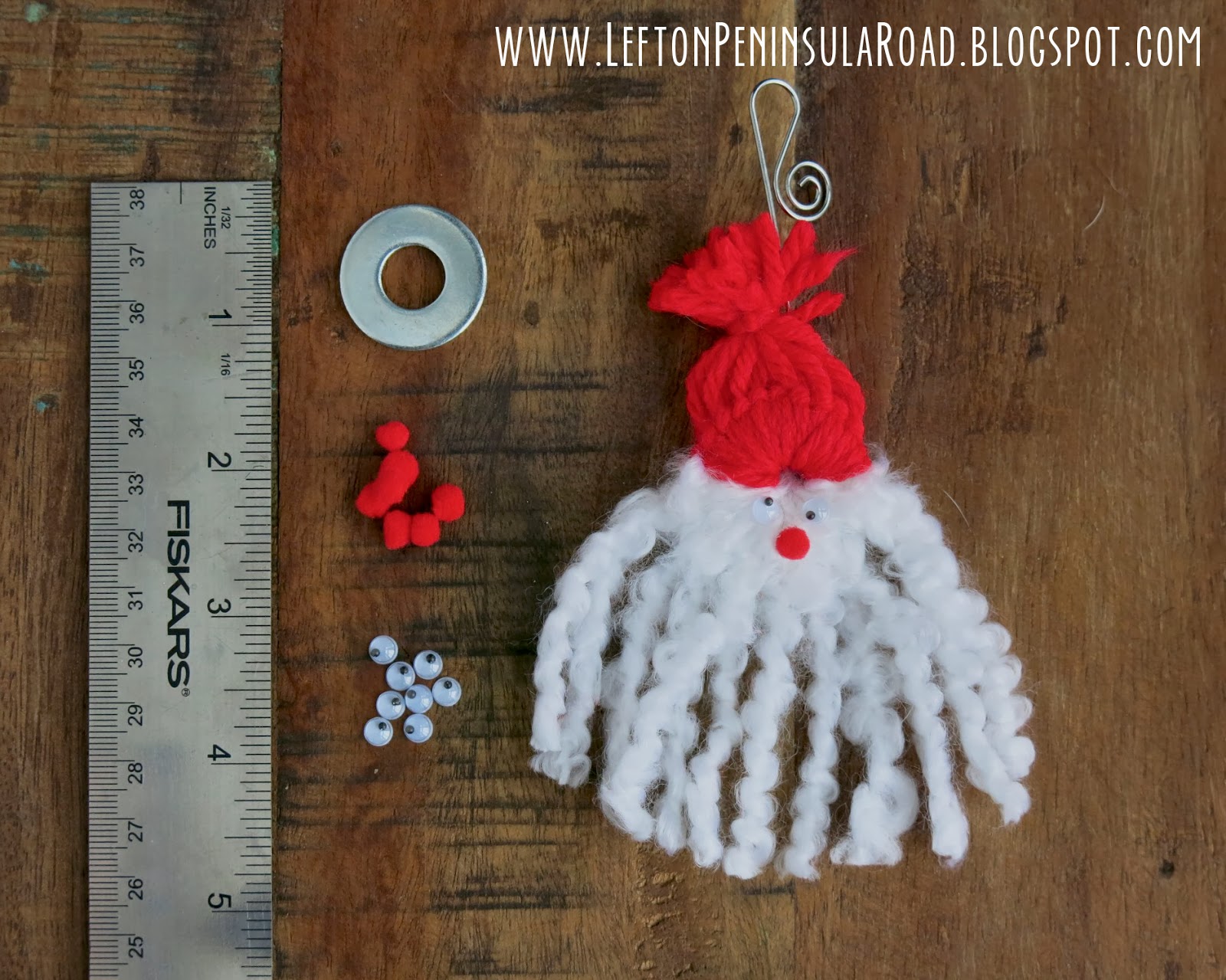 Santa Ornament Yarn Craft Left on Peninsula Road